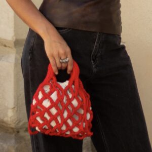 Sac en crochet rouge